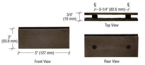Shower Glass Square 180° Glass-to-Glass Clamp, Oil Rubbed Bronze – CRL SGC1800RB, photo 2
