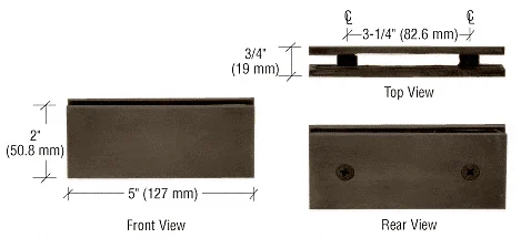 Shower Glass Square 180° Glass-to-Glass Clamp, Brushed Bronze – CRL SGC180BBRZ, photo 2