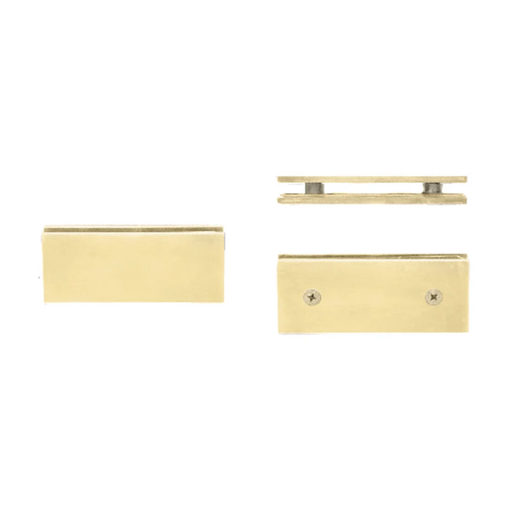 Shower Glass Square 180° Glass-to-Glass Clamp, Satin Brass – CRL SGC180SB