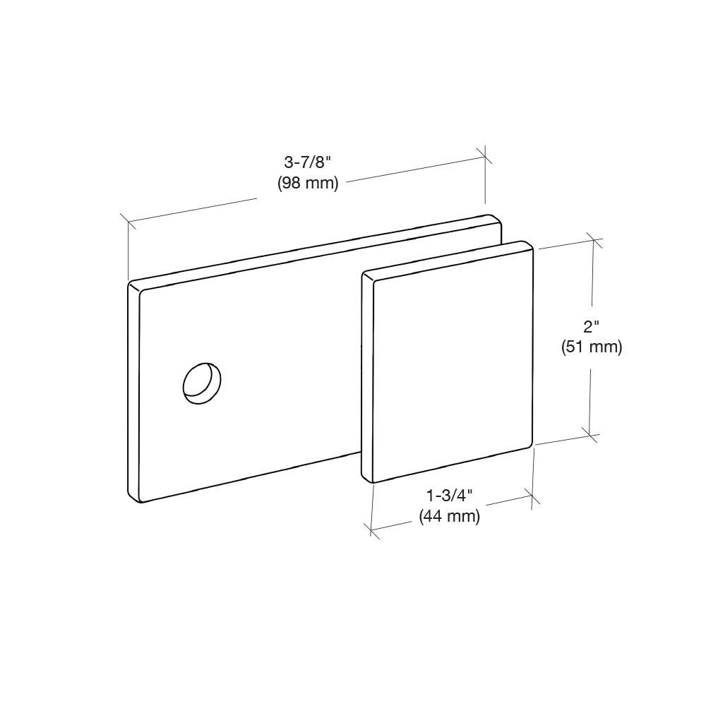 Shower Glass Square "Y" Inline Corner Glass Clamp, Matte Black – CRL SGC182MBL, photo 3