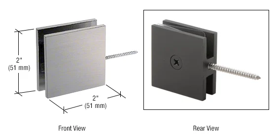 Shower Glass Square Wall Mount Movable Transom Clamp, Brushed Nickel – CRL SGC186BN