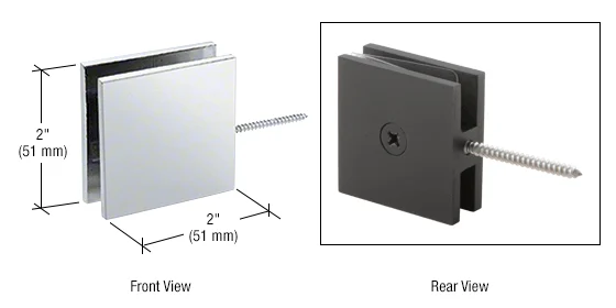 CRL SGC186CH Square Wall Mount Movable Transom Clamp
