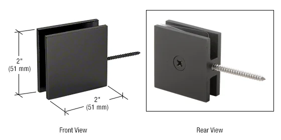 Shower Glass Square Wall Mount Movable Transom Clamp, Matte Black – CRL SGC186MBL