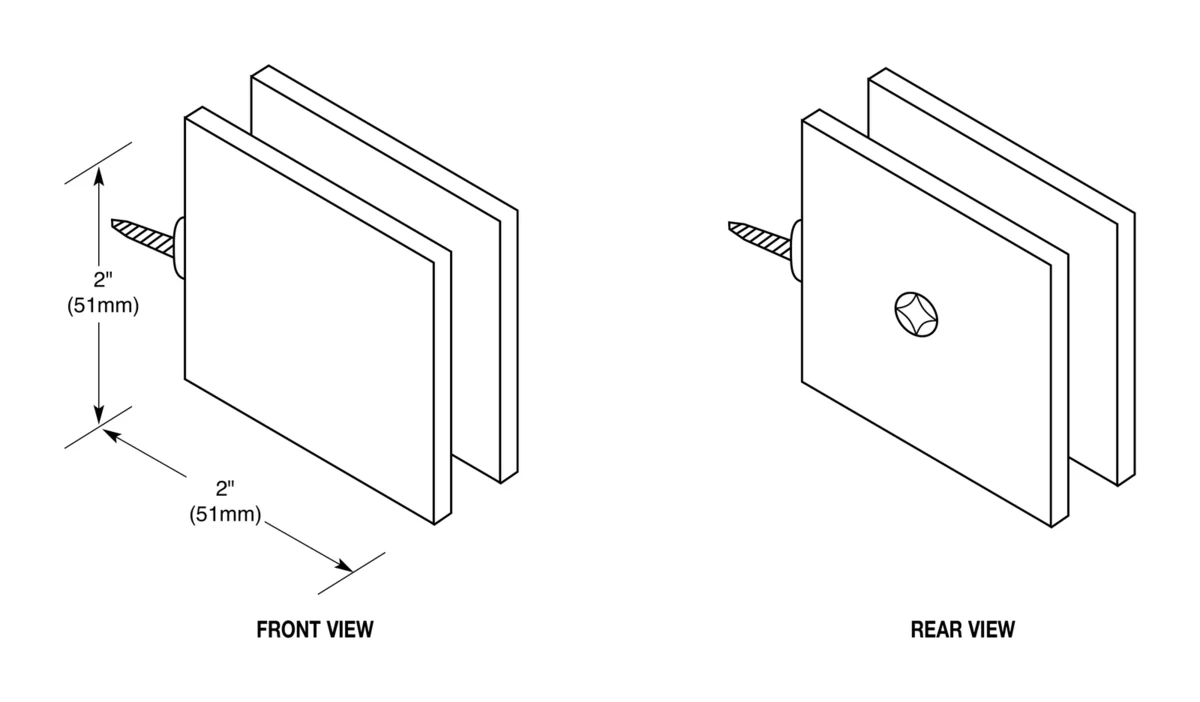 Shower Glass Square Wall Mount Movable Transom Clamp, Matte Black – CRL SGC186MBL, photo 2