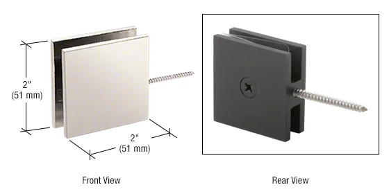 Shower Glass Square Wall Mount Movable Transom Clamp, Polished Nickel – CRL SGC186PN