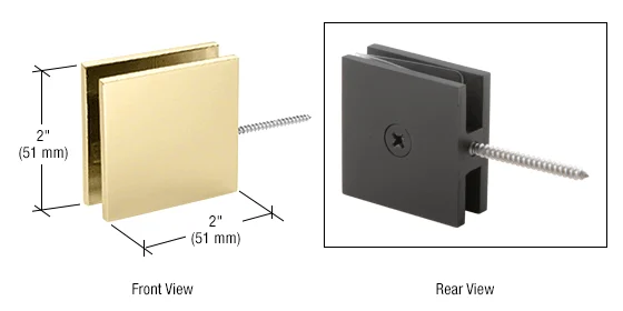 Shower Glass Square Wall Mount Movable Transom Clamp, Satin Brass – CRL SGC186SB