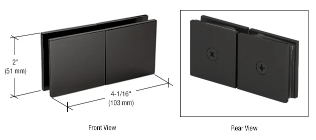 Shower Glass Square 180° Movable Transom Clamp, Matte Black – CRL SGC188MBL, photo 2