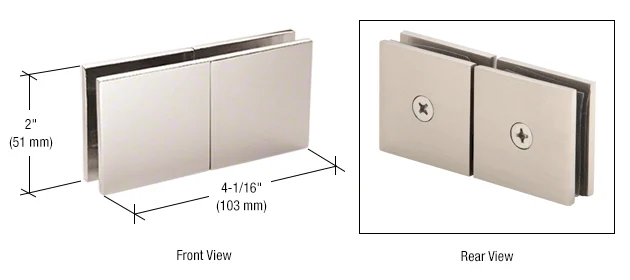 Shower Glass Square 180° Movable Transom Clamp, Polished Nickel – CRL SGC188PN, photo 2