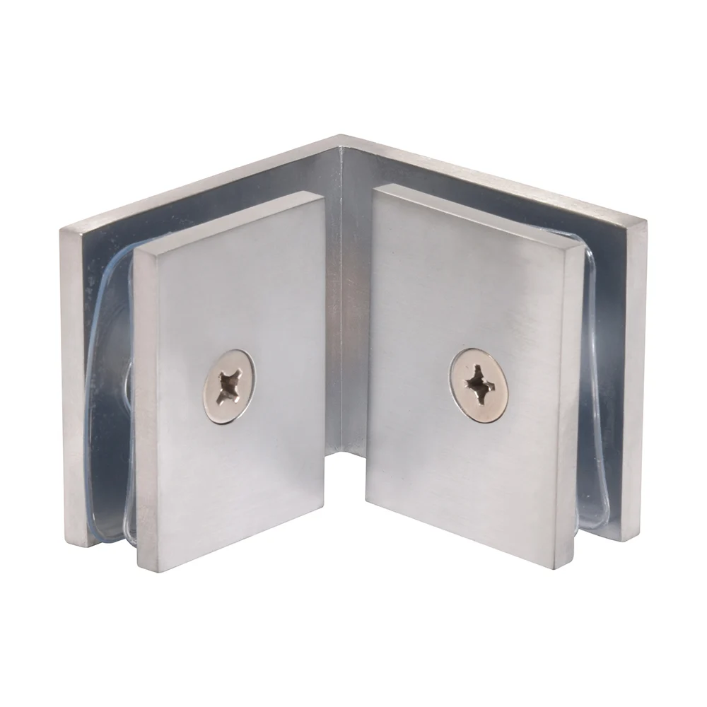 Shower Glass Square 90° Glass-to-Glass Clamp, Brushed Chrome – CRL SGC90BCH, photo 2