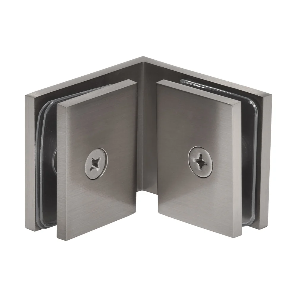 Shower Glass Square 90° Glass-to-Glass Clamp, Brushed Nickel – CRL SGC90BN