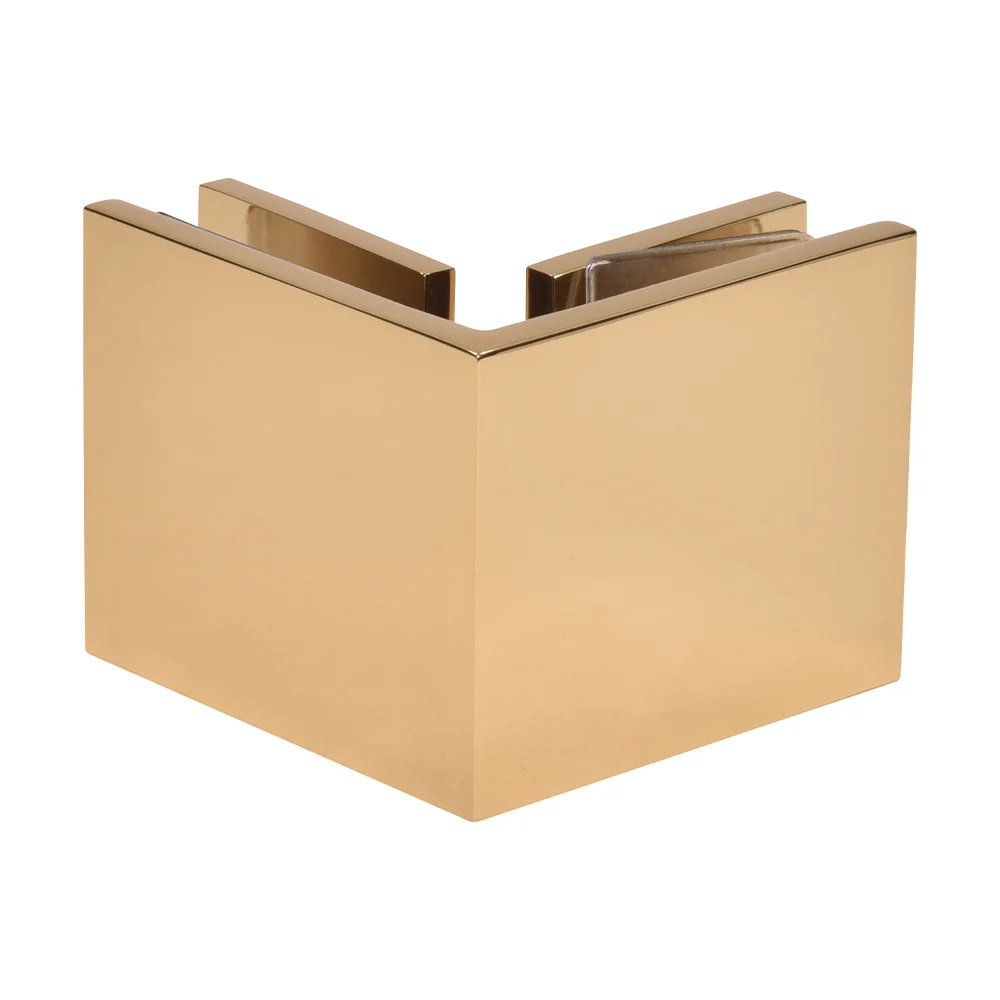 Shower Glass Square 90° Glass-to-Glass Clamp, French Gold – CRL SGC90FG