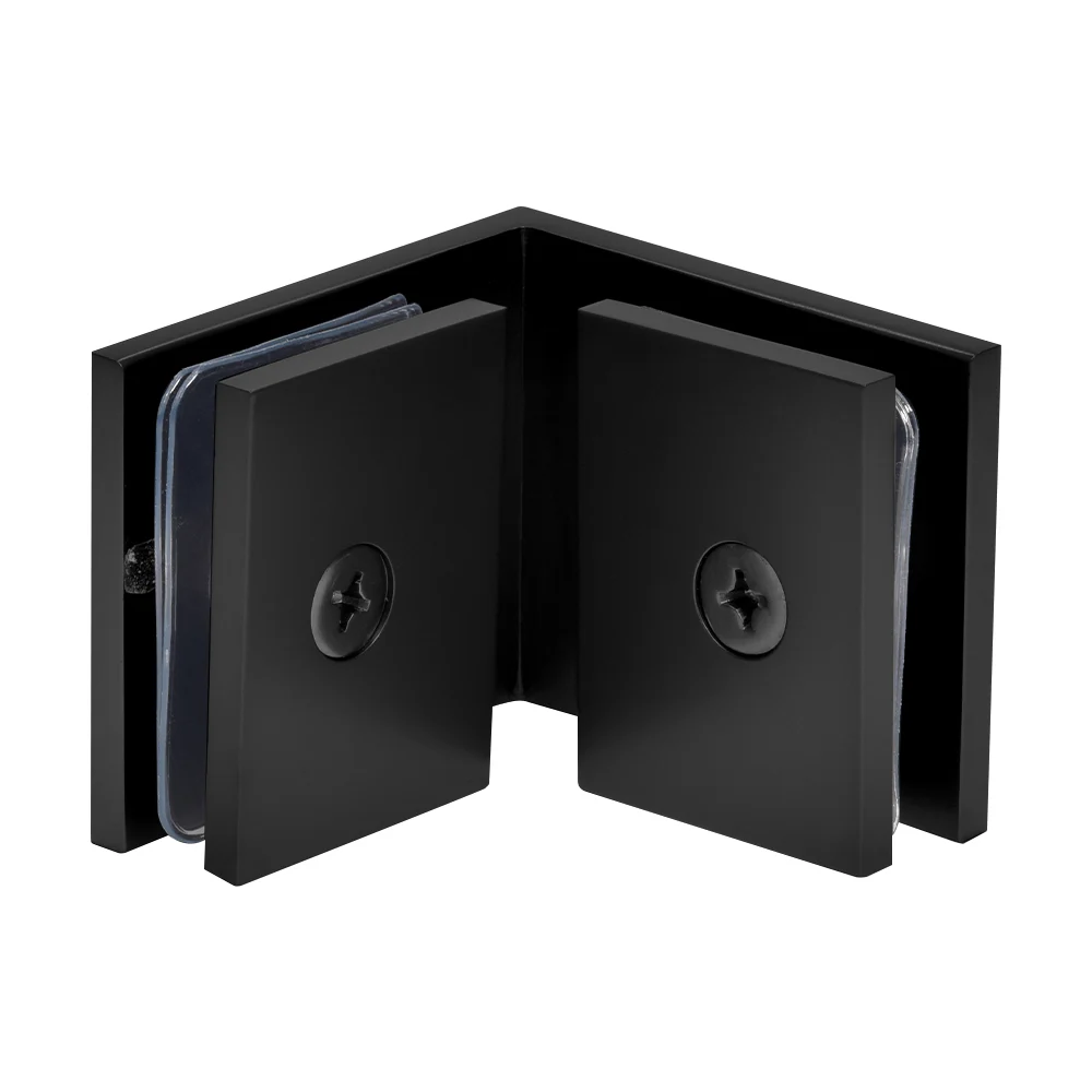 Shower Glass Square 90° Glass-to-Glass Clamp, Matte Black – CRL SGC90MBL