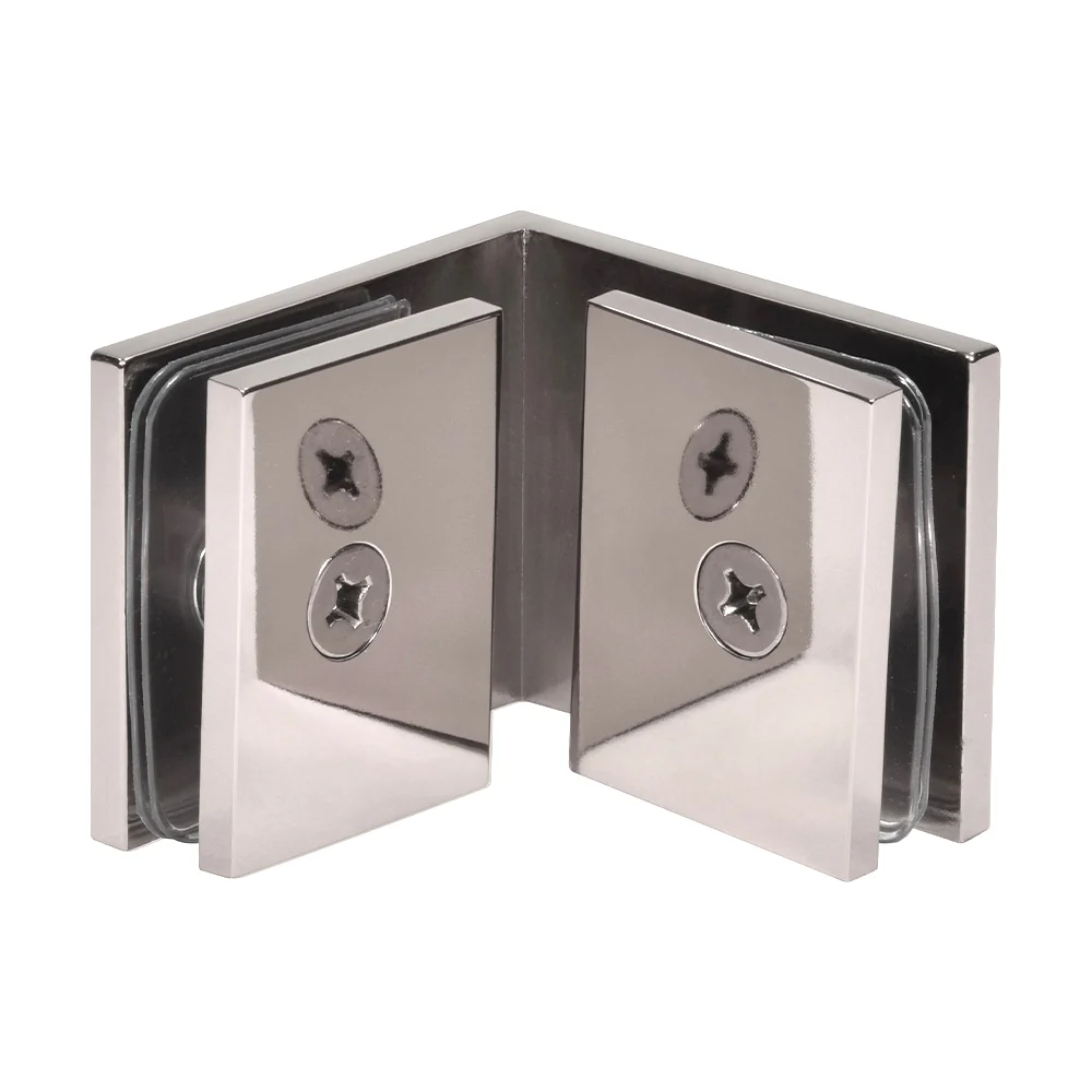 Shower Glass Square 90° Glass-to-Glass Clamp, Polished Nickel – CRL SGC90PN