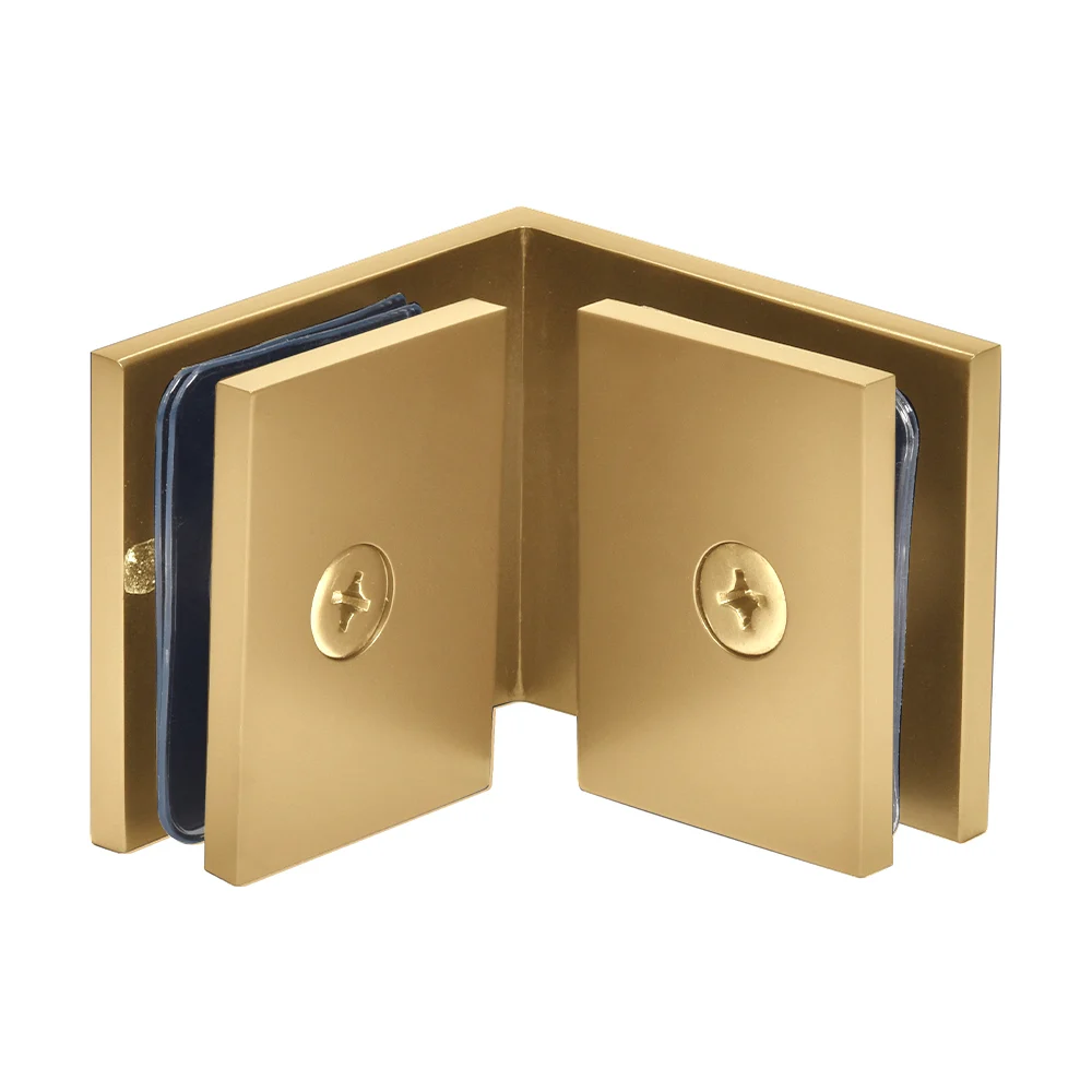 Shower Glass Square 90° Glass-to-Glass Clamp, Satin Brass – CRL SGC90SB