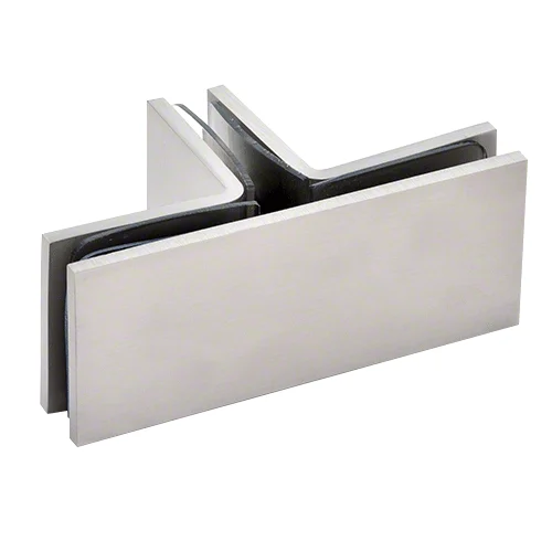 Shower Glass Square 90° T-Junction Glass Clamp, Brushed Nickel – CRL SGC90TBN