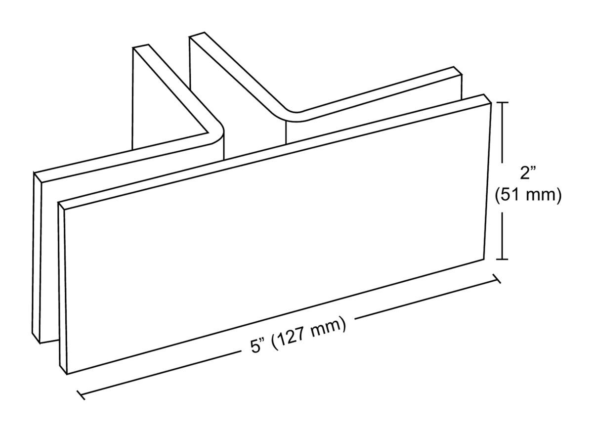 Shower Glass Square 90° T-Junction Glass Clamp, Matte Black – CRL SGC90TMBL, photo 2