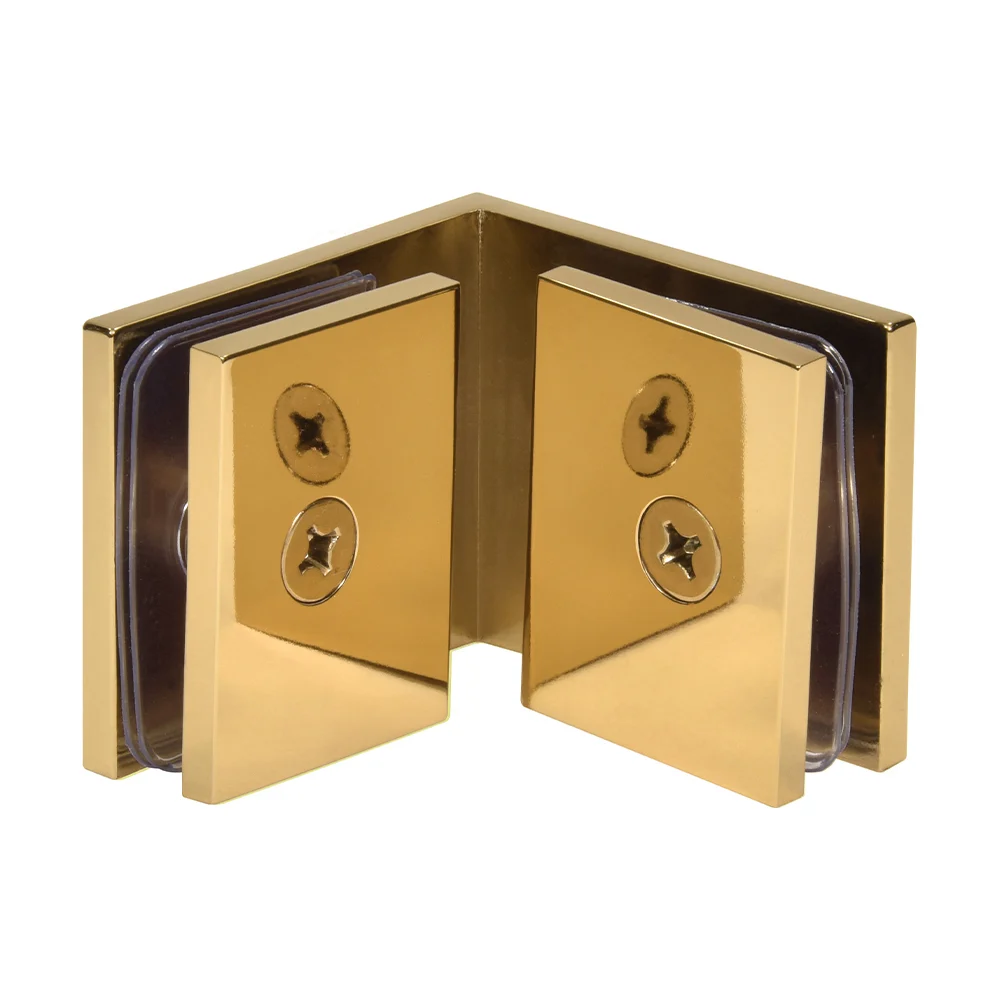 Shower Glass Square 90° Glass-to-Glass Clamp, Unlacquered Brass – CRL SGC90ULBR