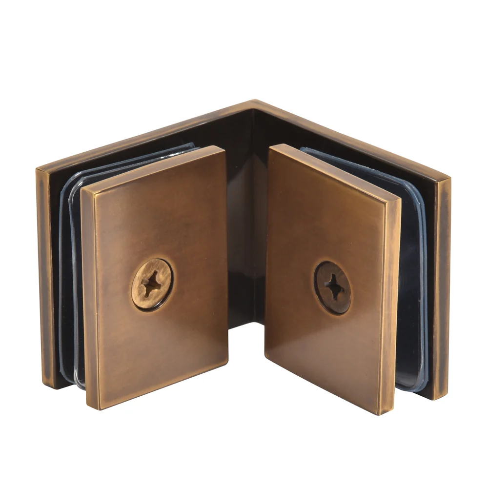 Shower Glass Square 90° Glass-to-Glass Clamp, Vintage Brass – CRL SGC90VBR, photo 2