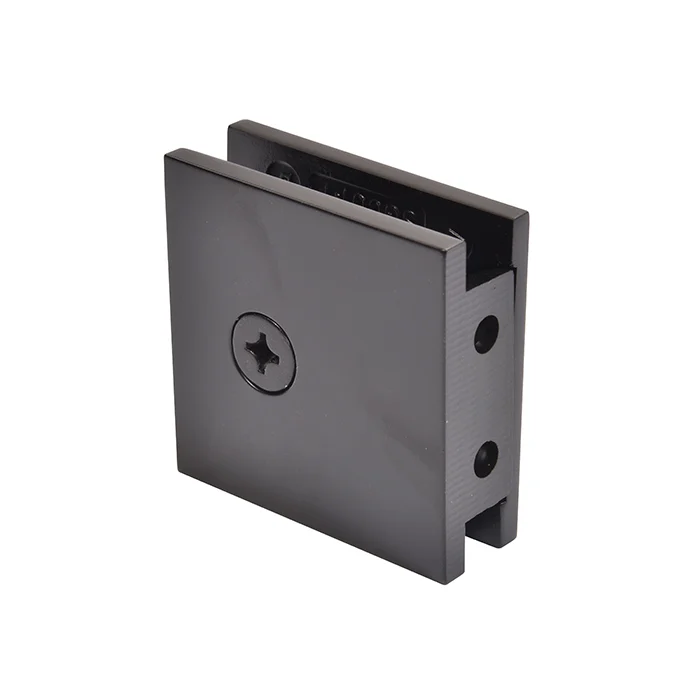 Shower Glass Square Notch-in-Glass Fixed Panel U-Clamp, Matte Black – CRL SGCU1MBL