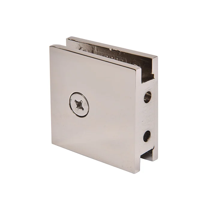 Shower Glass Square Notch-in-Glass Fixed Panel U-Clamp, Polished Nickel – CRL SGCU1PN