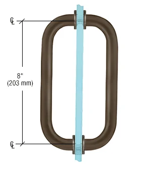 Shower Door 8" Back-to-Back Pull Handle with Metal Washers, Oil Rubbed Bronze – CRL SPH80RB, photo 2