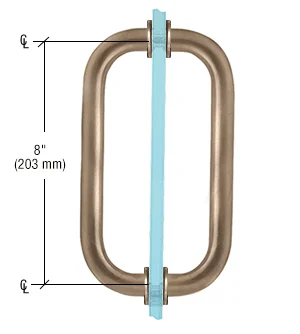 Shower Door 8" Back-to-Back Pull Handle with Metal Washers, Brushed Bronze – CRL SPH8BBRZ, photo 2