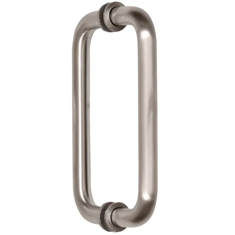 CRL 8" Back-to-Back Pull Handle with Metal Washers, Brushed Nickel