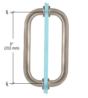 Shower Door 8" Back-to-Back Pull Handle with Metal Washers, Brushed Nickel – CRL SPH8BN, photo 2
