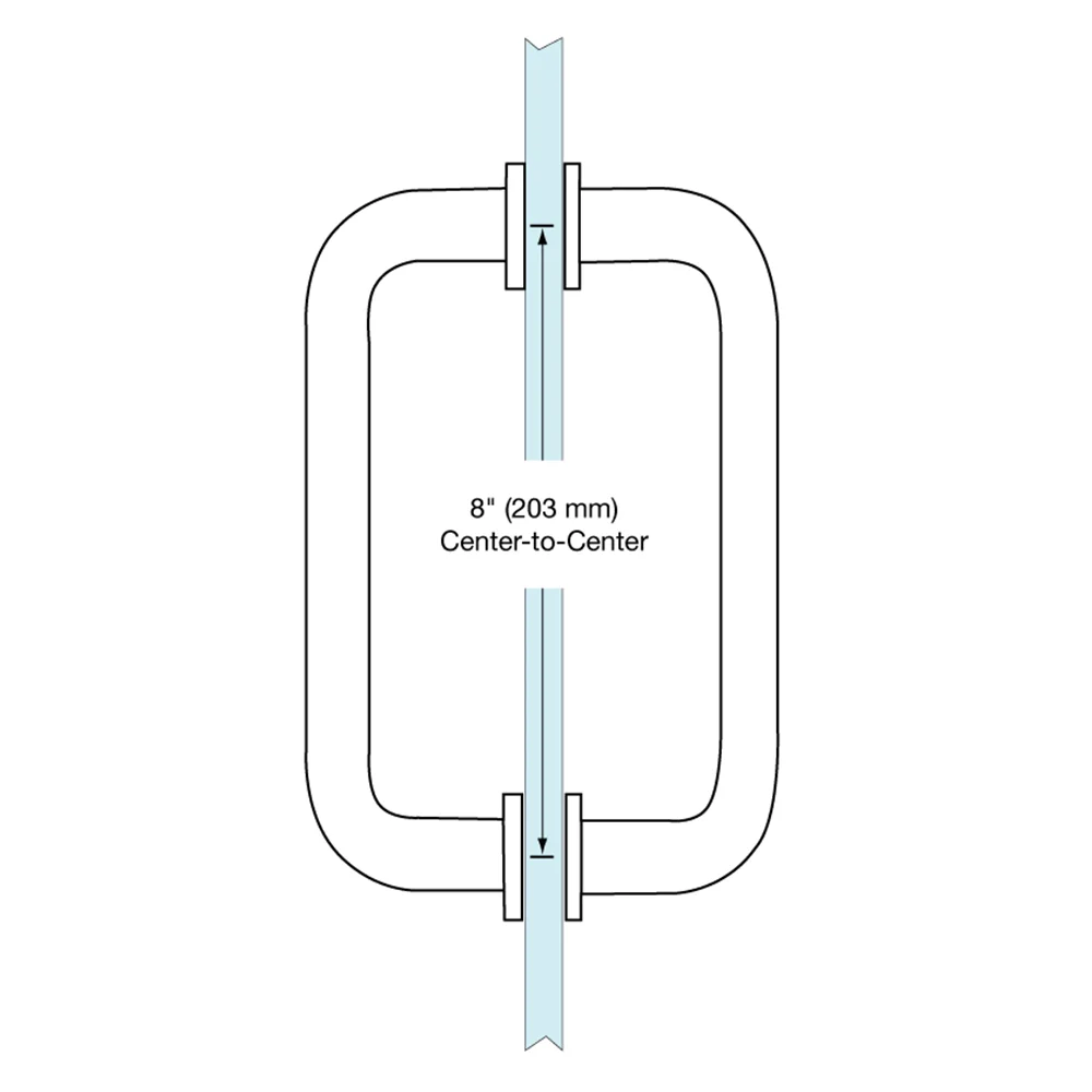 Shower Door 8" Back-to-Back Pull Handle with Metal Washers, Dark Brushed Bronze – CRL SPH8DBBZ, photo 3