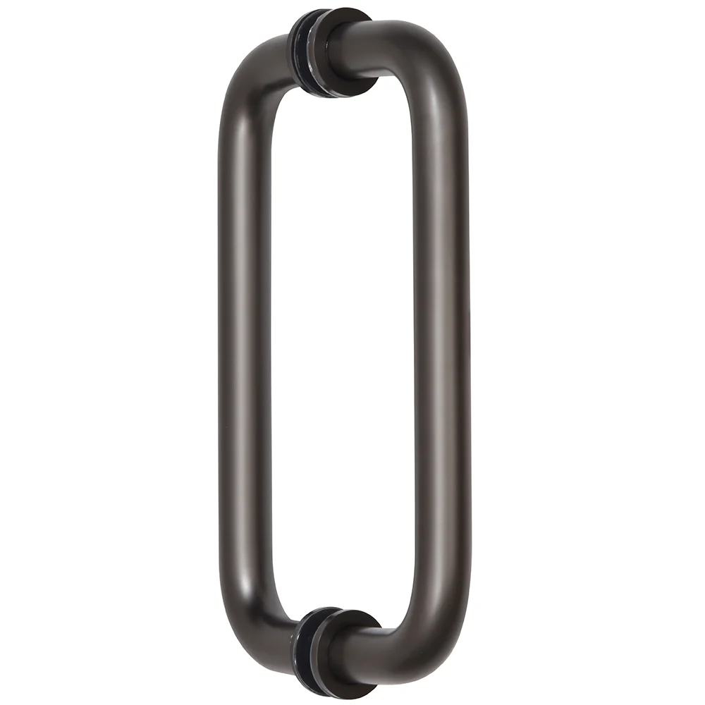 Shower Door 8" Back-to-Back Pull Handle with Metal Washers, Matte Gun Metal – CRL SPH8MGM, photo 2