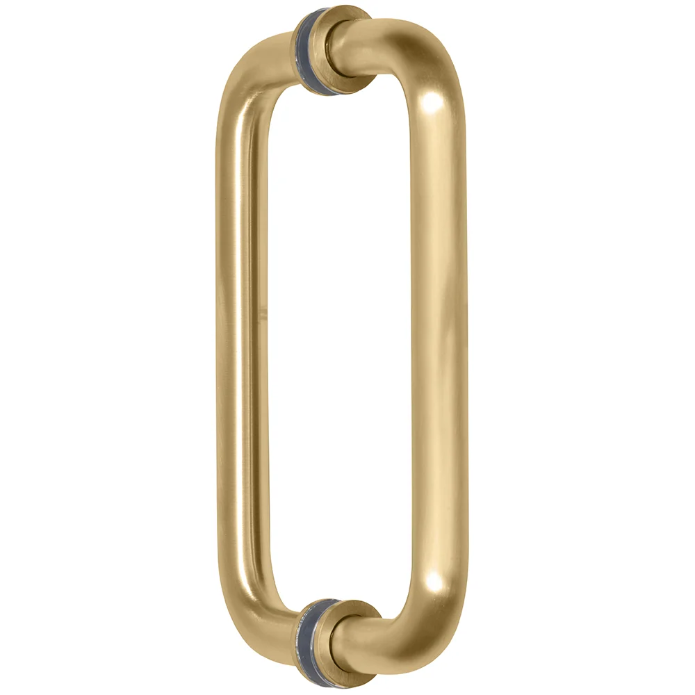 Shower Door 8" Back-to-Back Pull Handle with Metal Washers, Satin Brass – CRL SPH8SB