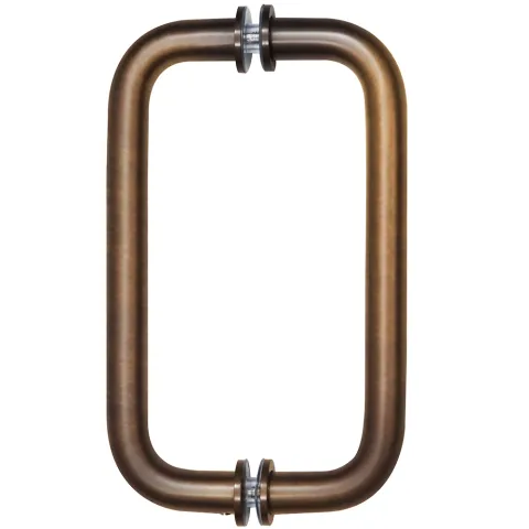 CRL 8" Back-to-Back Pull Handle with Metal Washers, Vintage Brass