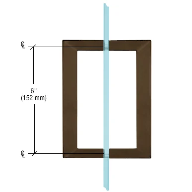Shower Door 6" Square Back-to-Back Pull Handle, Oil Rubbed Bronze – CRL SQ6X60RB, photo 2