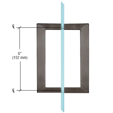 Shower Door 6" Square Back-to-Back Pull Handle, Brushed Bronze – CRL SQ6X6BBRZ, photo 2