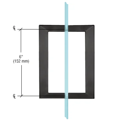 Shower Door 6" Square Back-to-Back Pull Handle, Matte Black – CRL SQ6X6MBL, photo 2