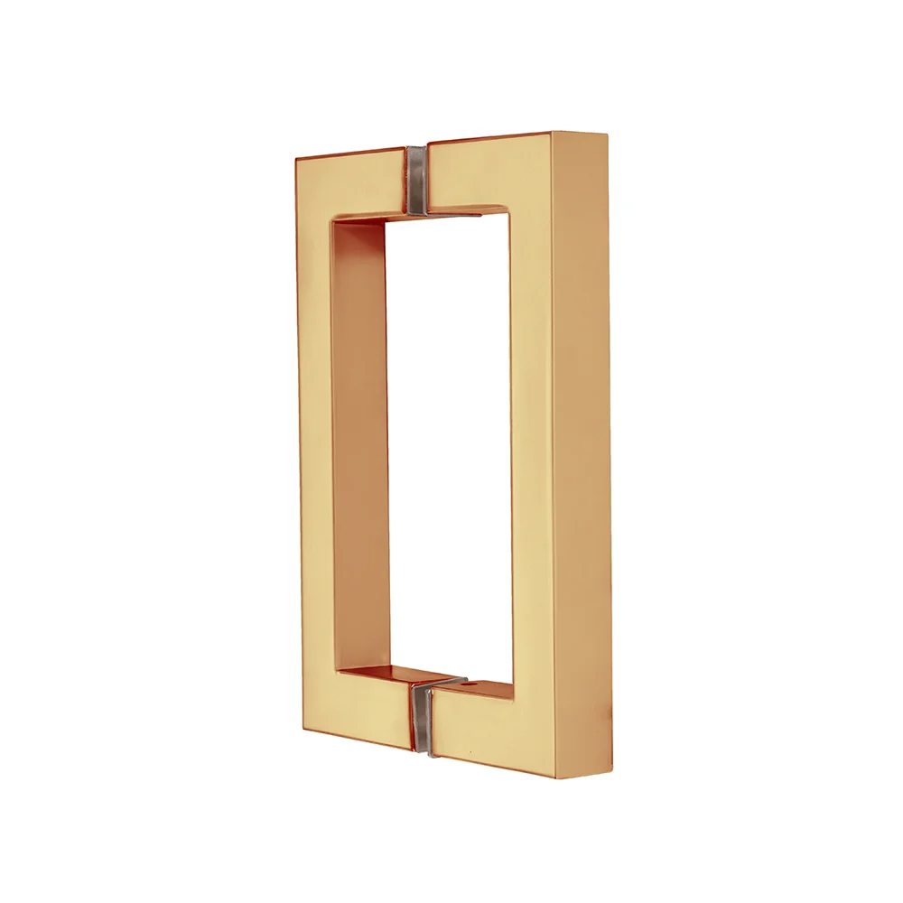 Shower Door 6" Square Back-to-Back Pull Handle, Unlacquered Brass – CRL SQ6X6ULBR