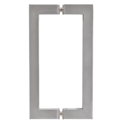 CRL 8" Back-to-Back Square Pull Handle, Brushed Chrome