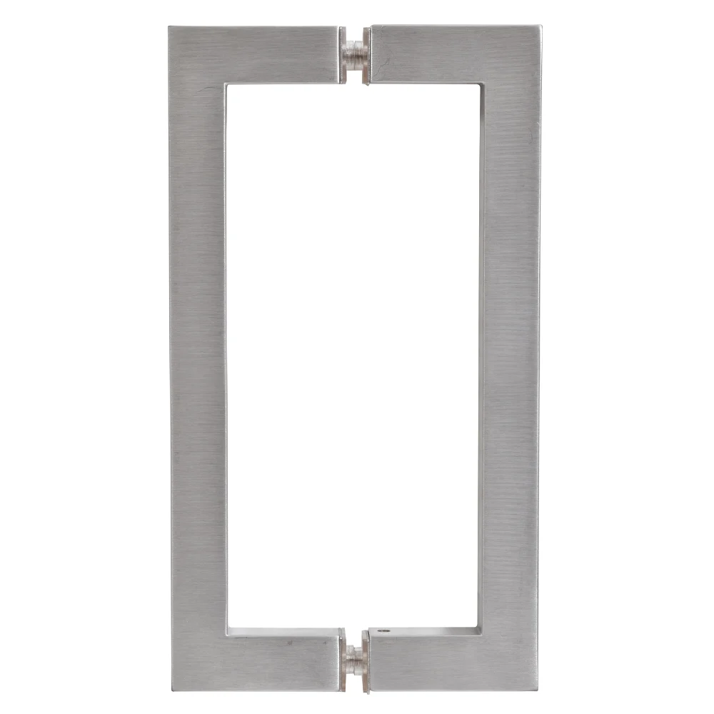 Shower Door 8" Back-to-Back Square Pull Handle, Brushed Chrome – CRL SQ8X8BCH