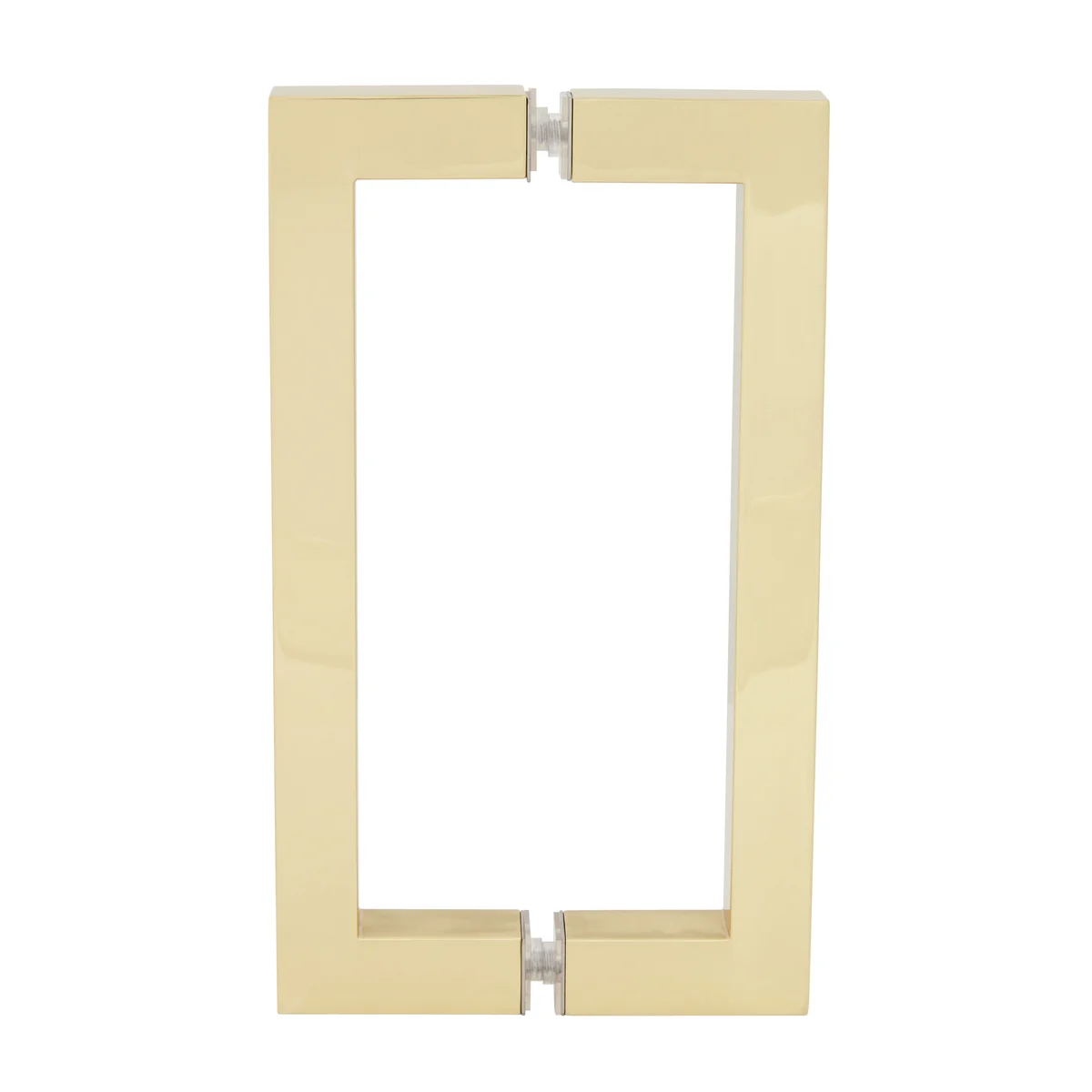 CRL 8" Back-to-Back Square Pull Handle, Polished Brass