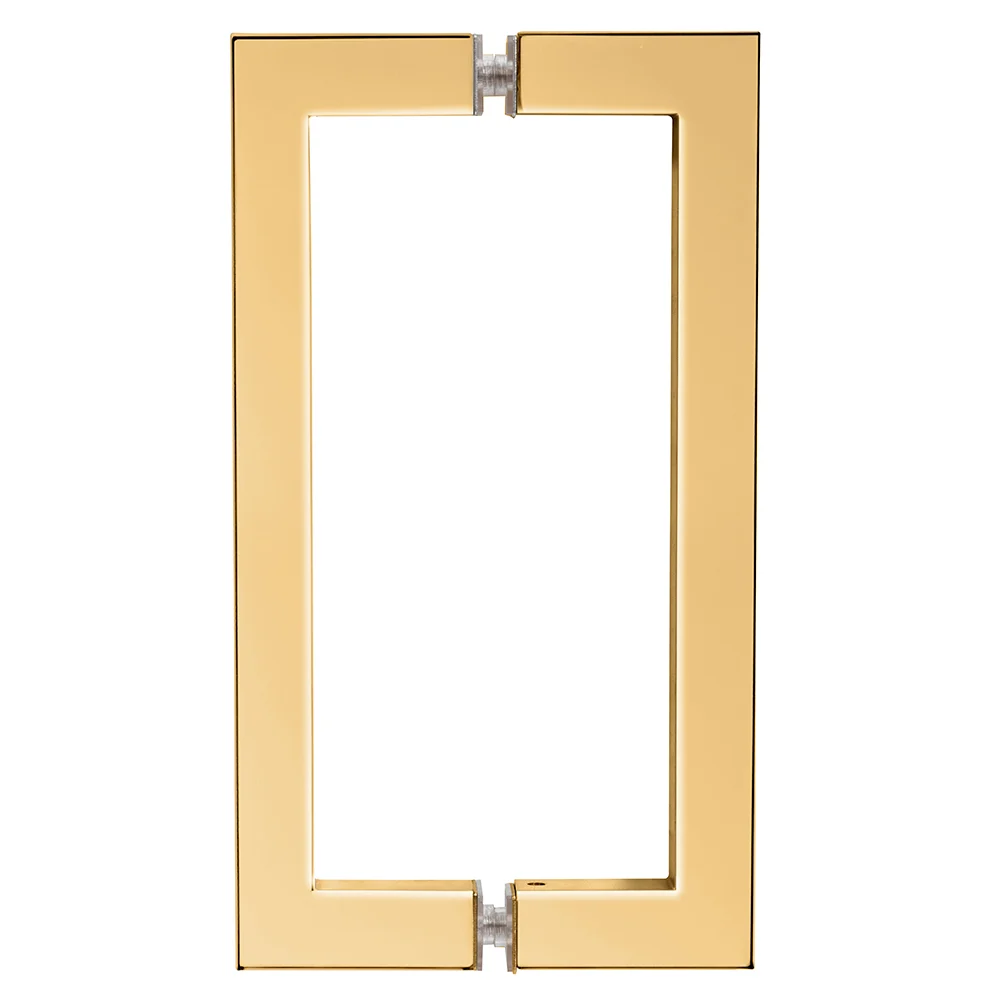 Shower Door 8" Back-to-Back Square Pull Handle, French Gold – CRL SQ8X8FG