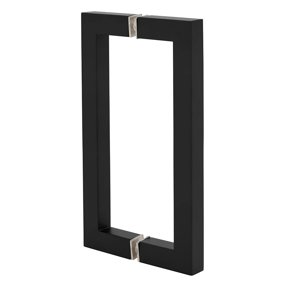 CRL 8" Back-to-Back Square Pull Handle, Matte Black
