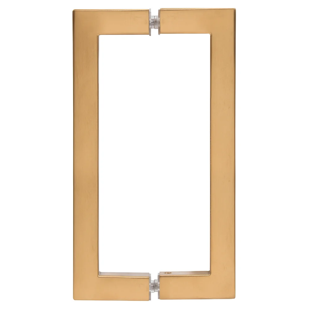 Shower Door 8" Back-to-Back Square Pull Handle, Modern Gold – CRL SQ8X8MG