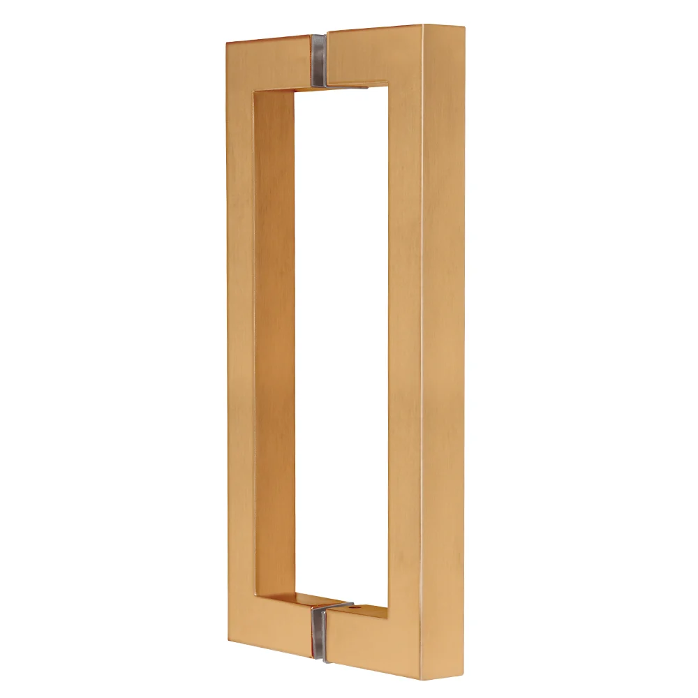 Shower Door 8" Back-to-Back Square Pull Handle, Modern Gold – CRL SQ8X8MG, photo 2