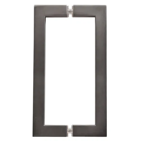 CRL 8" Back-to-Back Square Pull Handle, Matte Gun Metal
