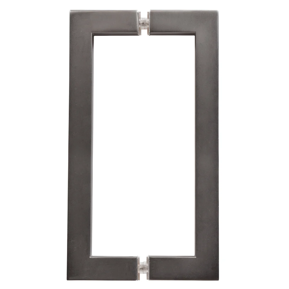 Shower Door 8" Back-to-Back Square Pull Handle, Matte Gun Metal – CRL SQ8X8MGM