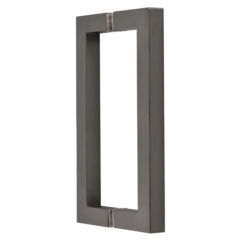Shower Door 8" Back-to-Back Square Pull Handle, Matte Gun Metal – CRL SQ8X8MGM, photo 2