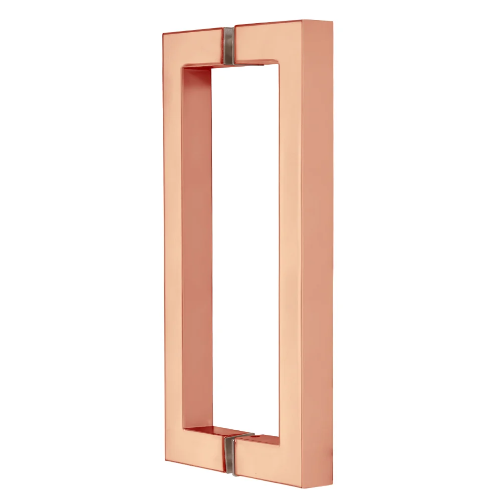 Shower Door 8" Back-to-Back Square Pull Handle, Rose Gold – CRL SQ8X8RG, photo 2