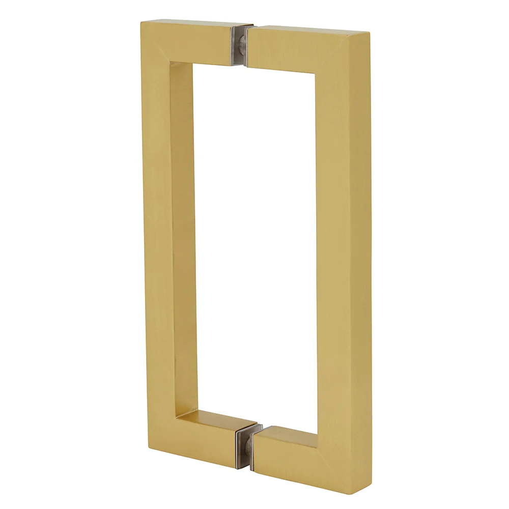 CRL 8" Back-to-Back Square Pull Handle, Satin Brass