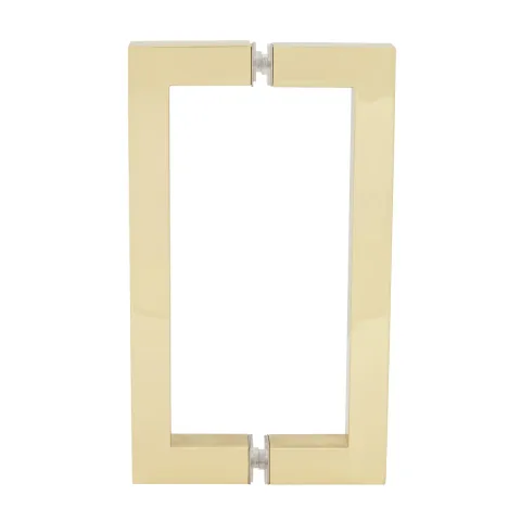CRL 8" Back-to-Back Square Pull Handle, Unlacquered Brass