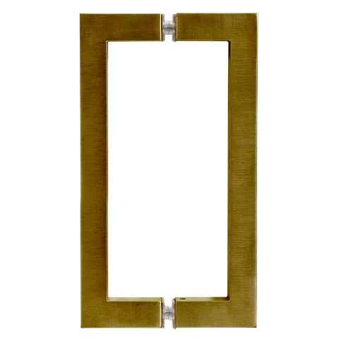 CRL 8" Back-to-Back Square Pull Handle, Vintage Brass
